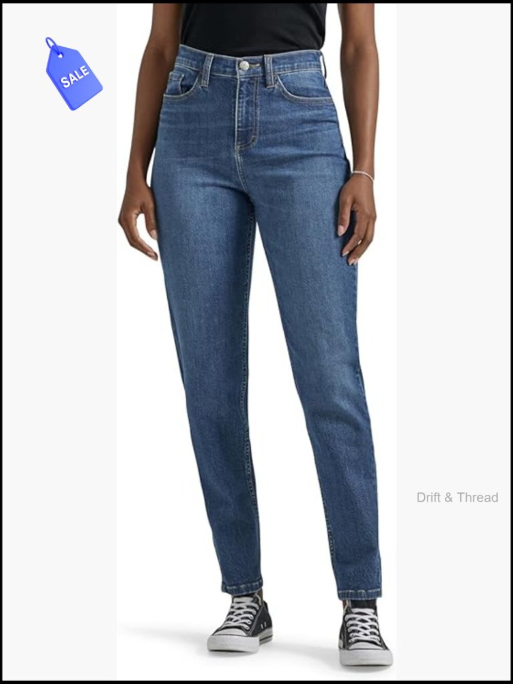 High Rise Straight Leg Mom Jeans Stretch Denim Zip Fly 5 Pocket